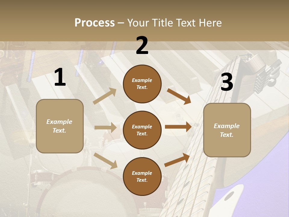 A Musical Instrument On A Stage With A Piano In The Background PowerPoint Template