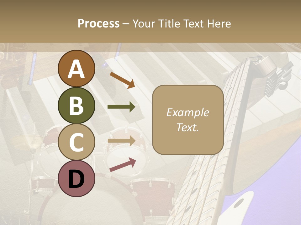 A Musical Instrument On A Stage With A Piano In The Background PowerPoint Template