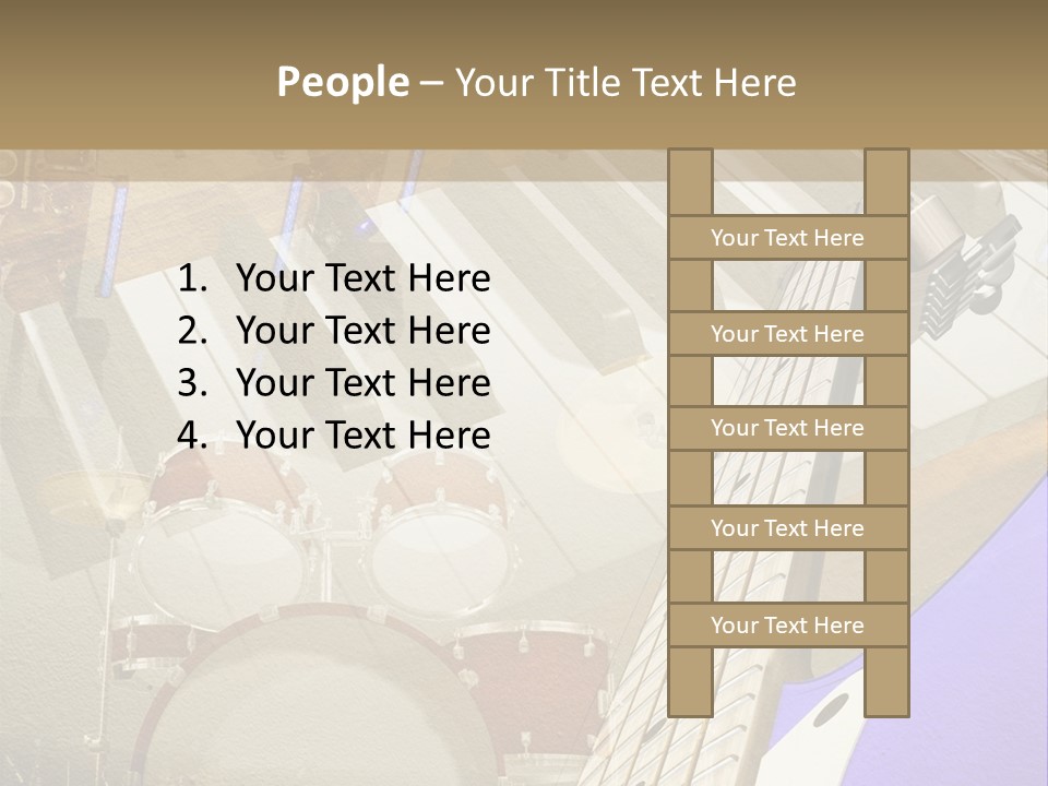 A Musical Instrument On A Stage With A Piano In The Background PowerPoint Template