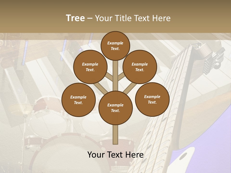 A Musical Instrument On A Stage With A Piano In The Background PowerPoint Template