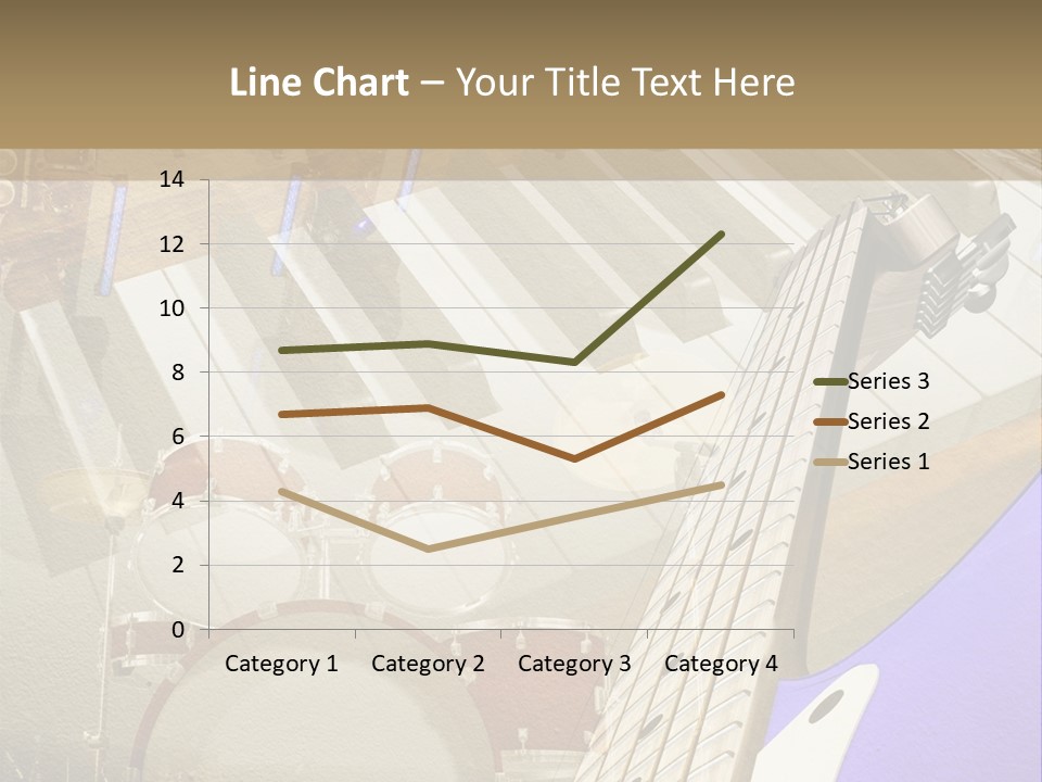 A Musical Instrument On A Stage With A Piano In The Background PowerPoint Template