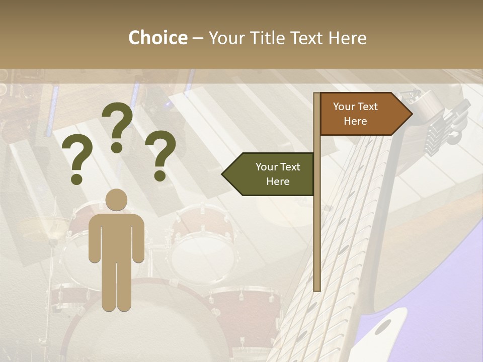 A Musical Instrument On A Stage With A Piano In The Background PowerPoint Template
