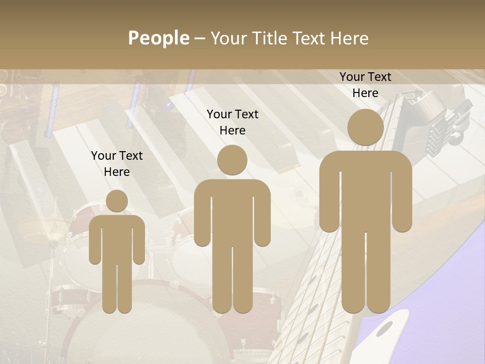 A Musical Instrument On A Stage With A Piano In The Background PowerPoint Template