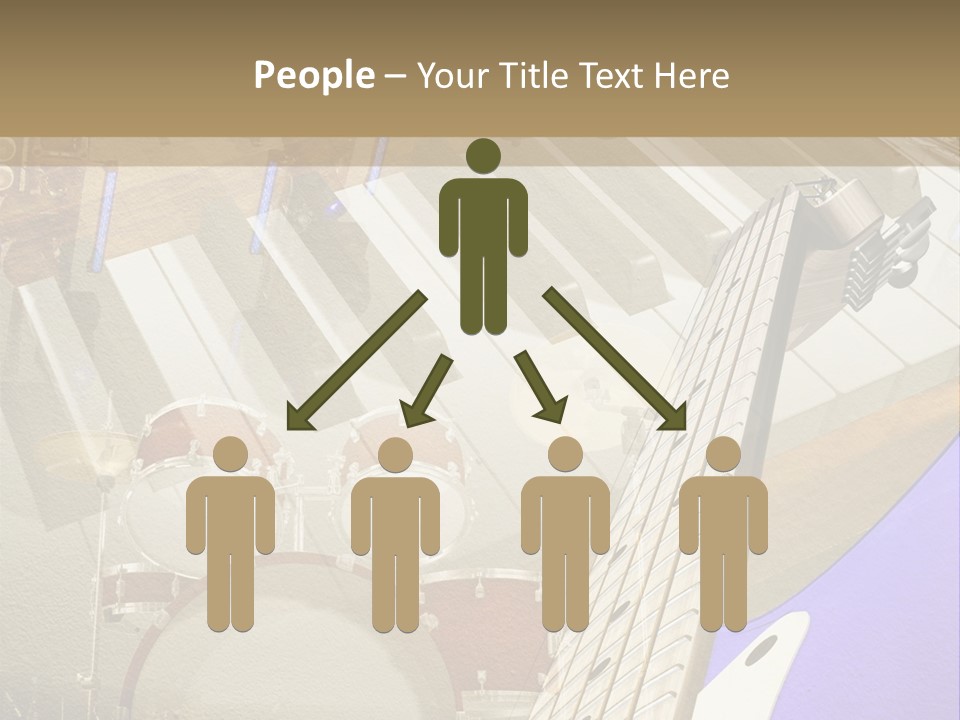 A Musical Instrument On A Stage With A Piano In The Background PowerPoint Template