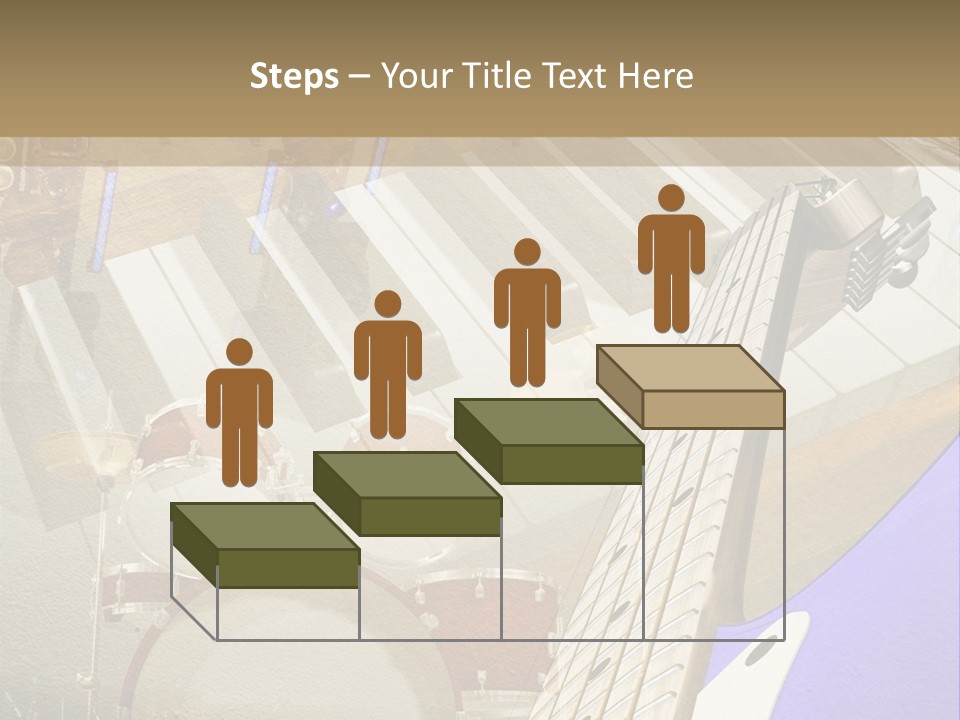 A Musical Instrument On A Stage With A Piano In The Background PowerPoint Template