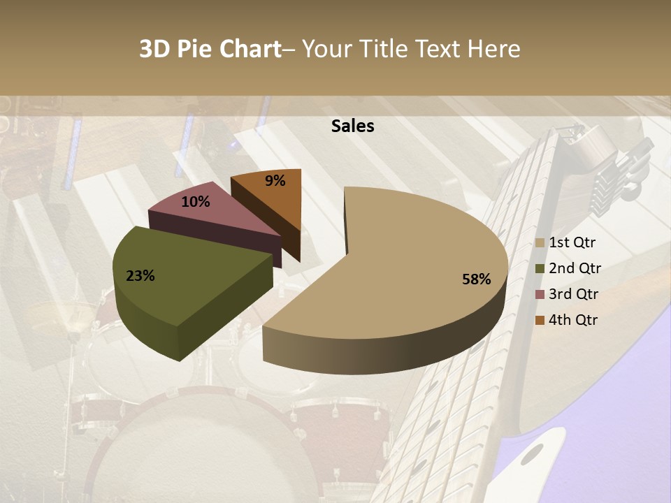 A Musical Instrument On A Stage With A Piano In The Background PowerPoint Template