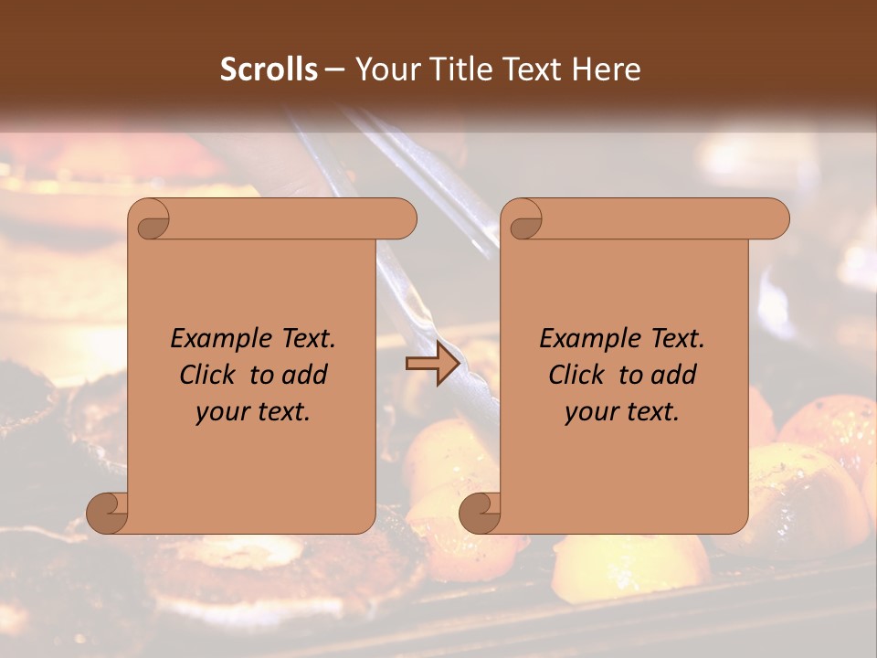 A Person Cutting A Piece Of Food With A Pair Of Scissors PowerPoint Template