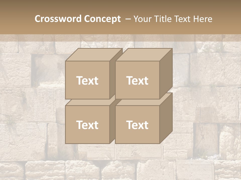 A Wall Of Stone Blocks With Plants Growing Out Of It PowerPoint Template