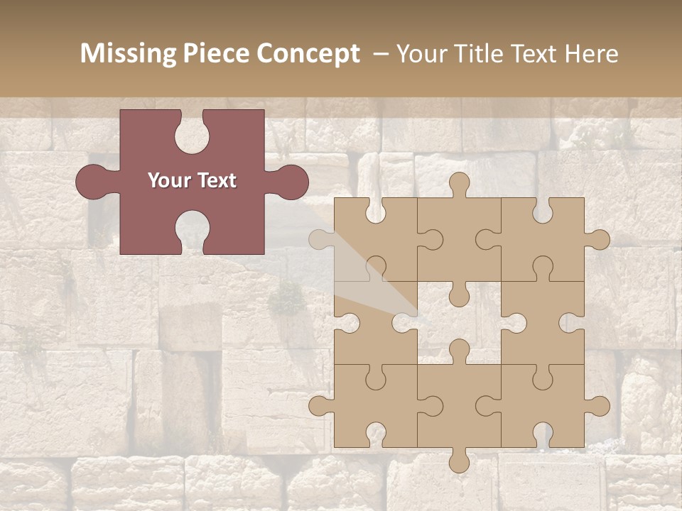 A Wall Of Stone Blocks With Plants Growing Out Of It PowerPoint Template