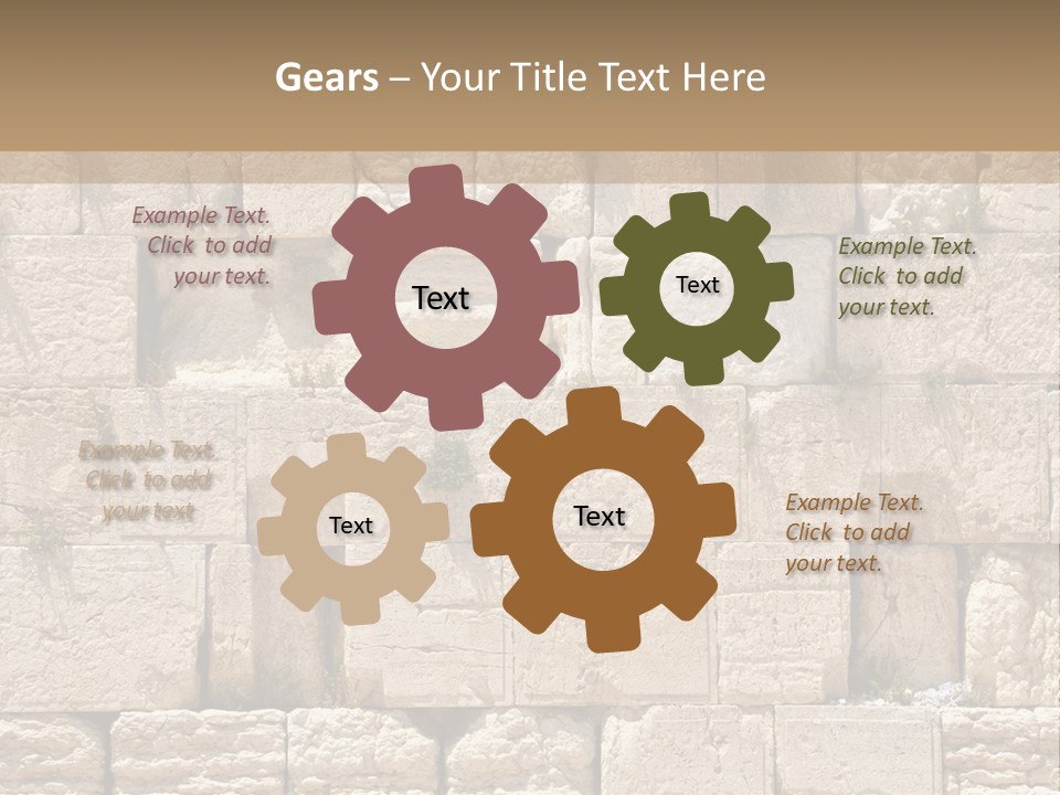 A Wall Of Stone Blocks With Plants Growing Out Of It PowerPoint Template