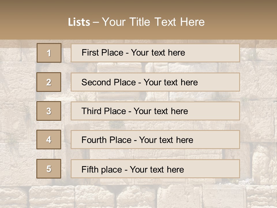 A Wall Of Stone Blocks With Plants Growing Out Of It PowerPoint Template