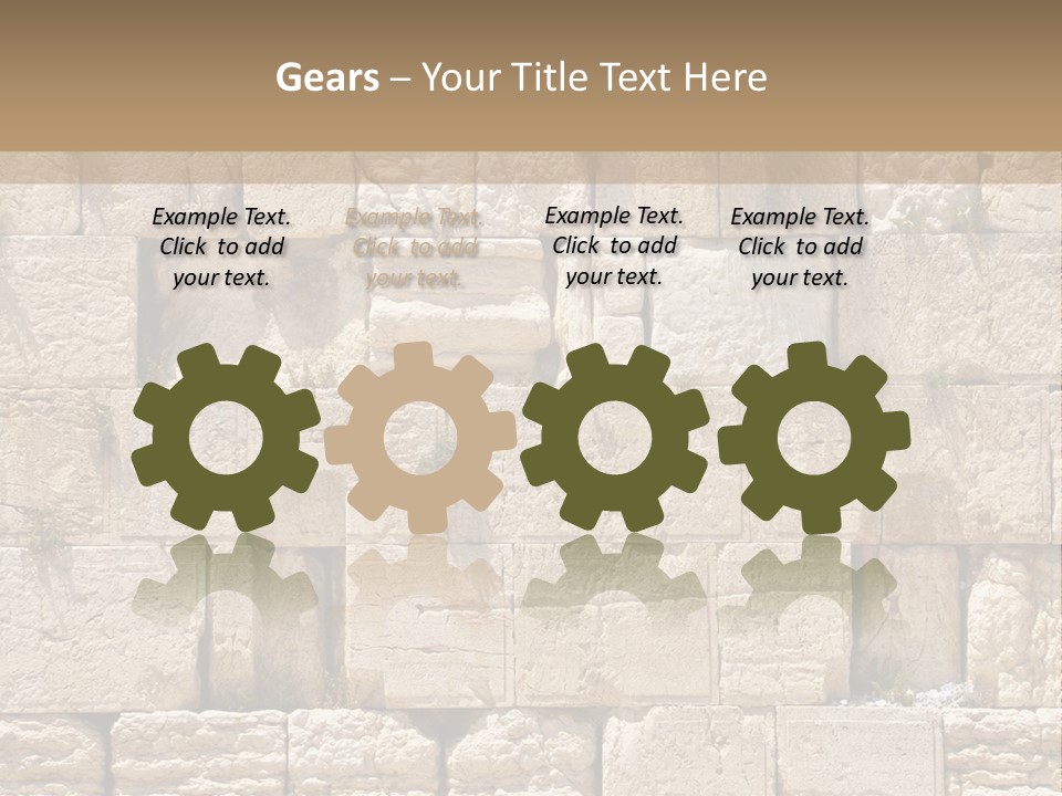 A Wall Of Stone Blocks With Plants Growing Out Of It PowerPoint Template