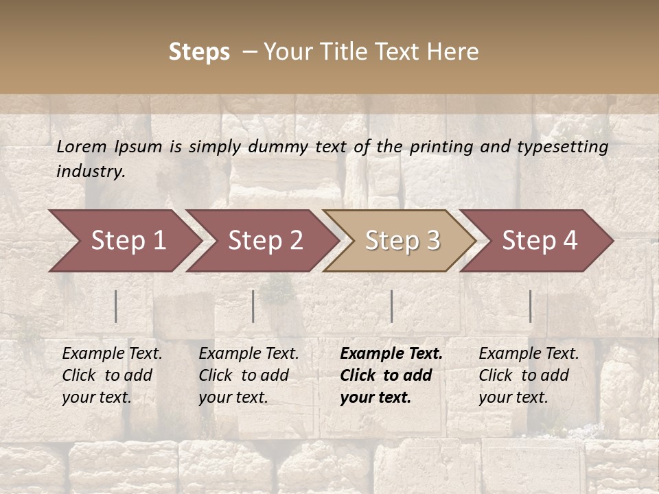 A Wall Of Stone Blocks With Plants Growing Out Of It PowerPoint Template