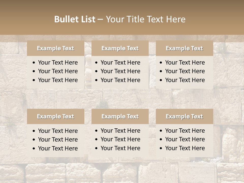 A Wall Of Stone Blocks With Plants Growing Out Of It PowerPoint Template