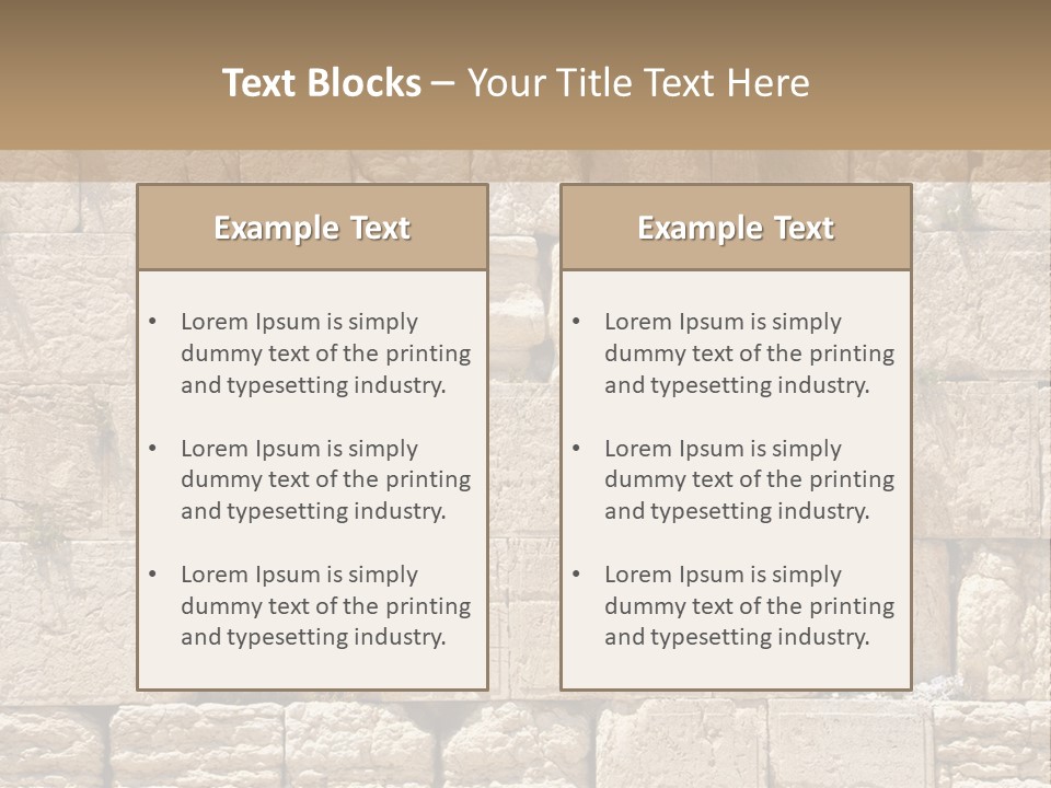 A Wall Of Stone Blocks With Plants Growing Out Of It PowerPoint Template