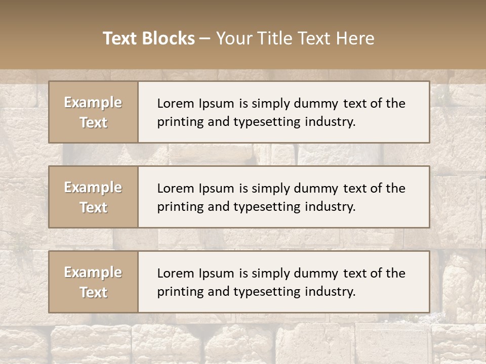 A Wall Of Stone Blocks With Plants Growing Out Of It PowerPoint Template