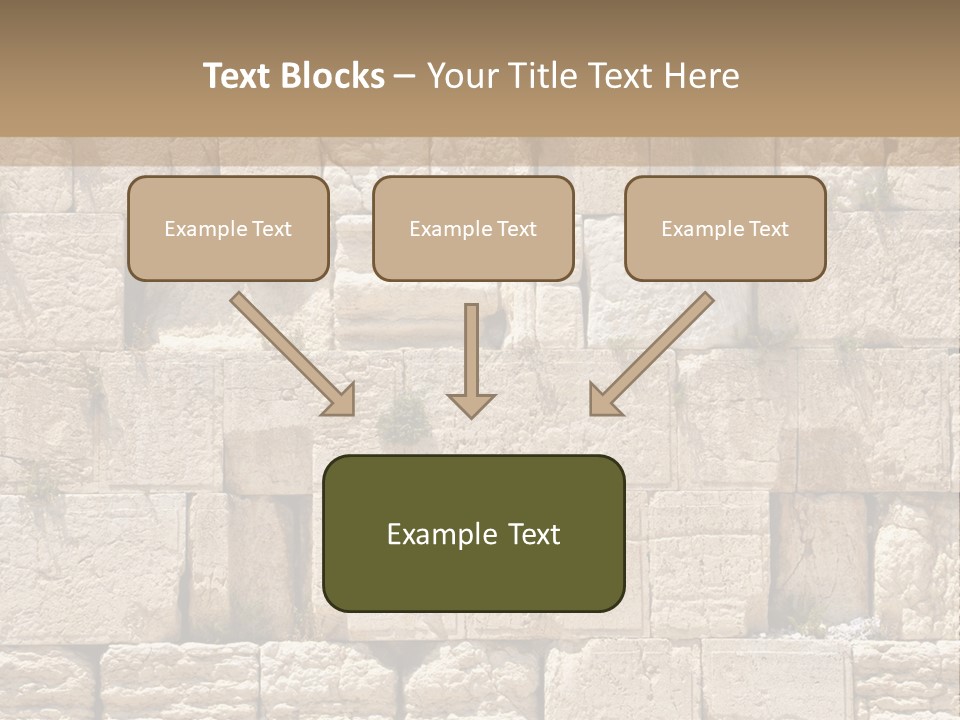 A Wall Of Stone Blocks With Plants Growing Out Of It PowerPoint Template