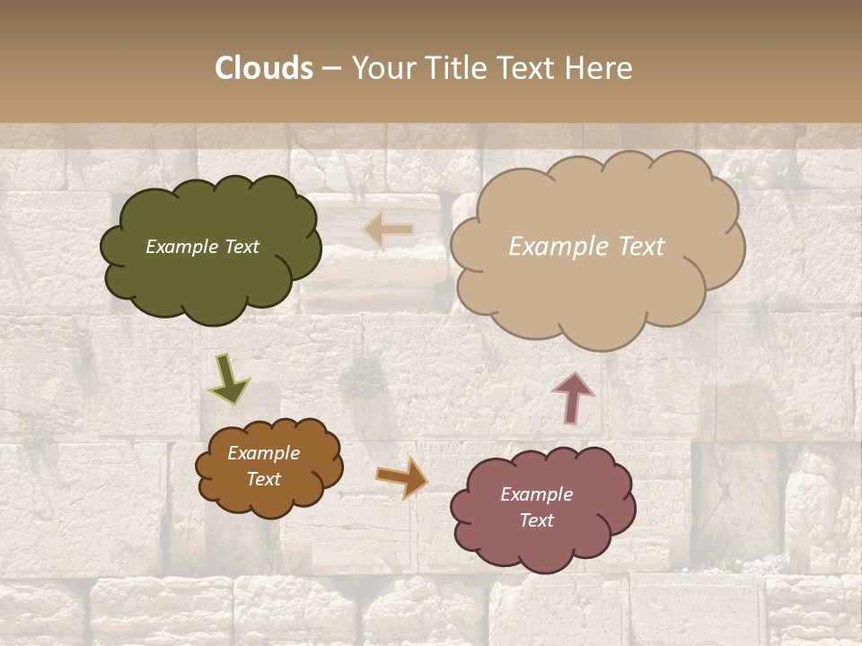 A Wall Of Stone Blocks With Plants Growing Out Of It PowerPoint Template