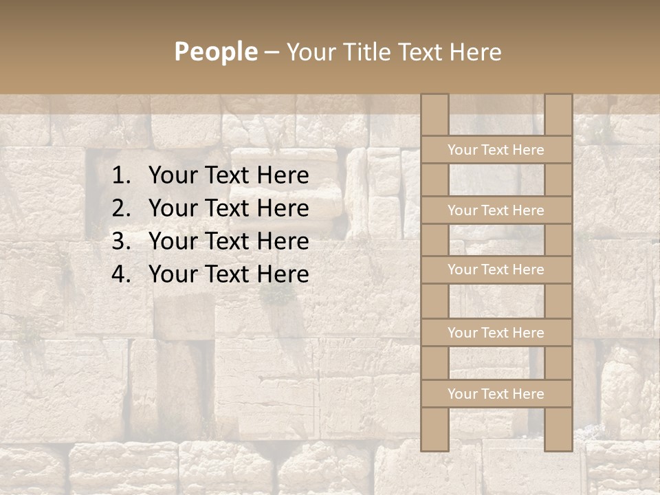 A Wall Of Stone Blocks With Plants Growing Out Of It PowerPoint Template