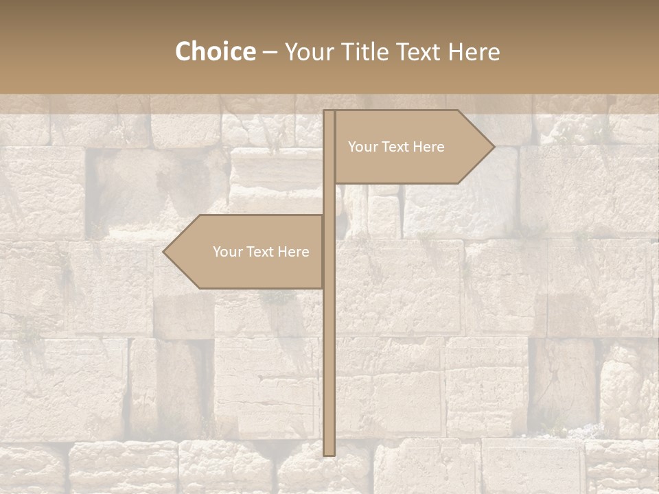 A Wall Of Stone Blocks With Plants Growing Out Of It PowerPoint Template