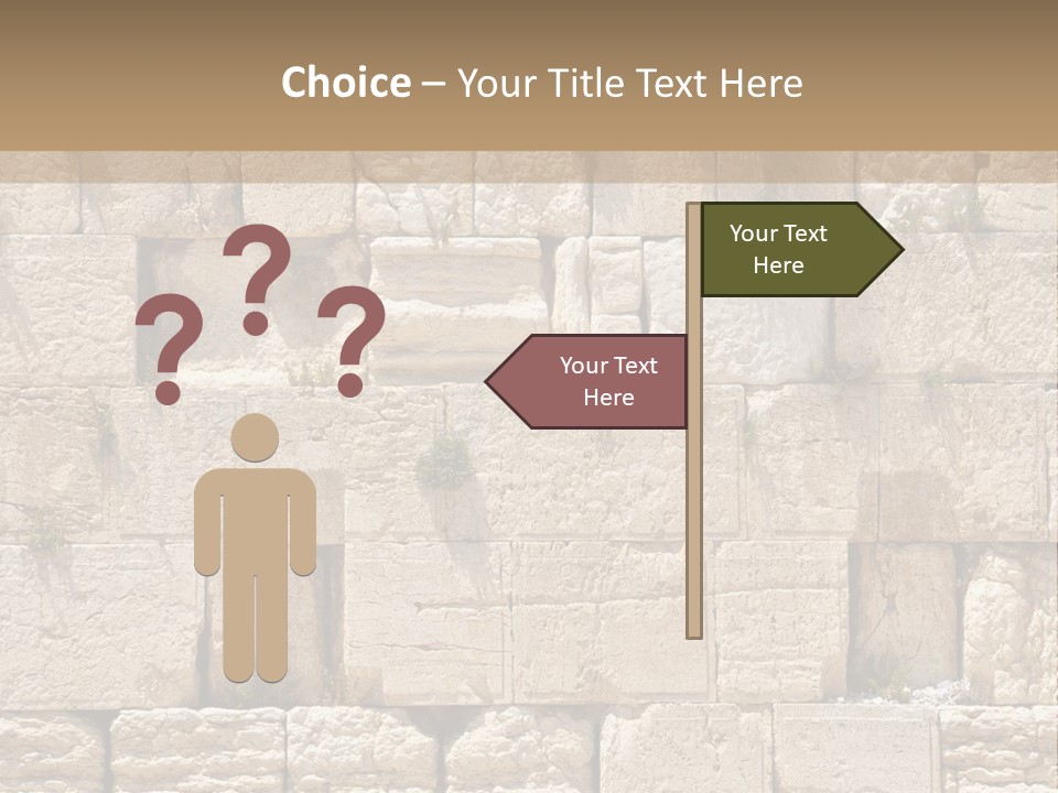 A Wall Of Stone Blocks With Plants Growing Out Of It PowerPoint Template