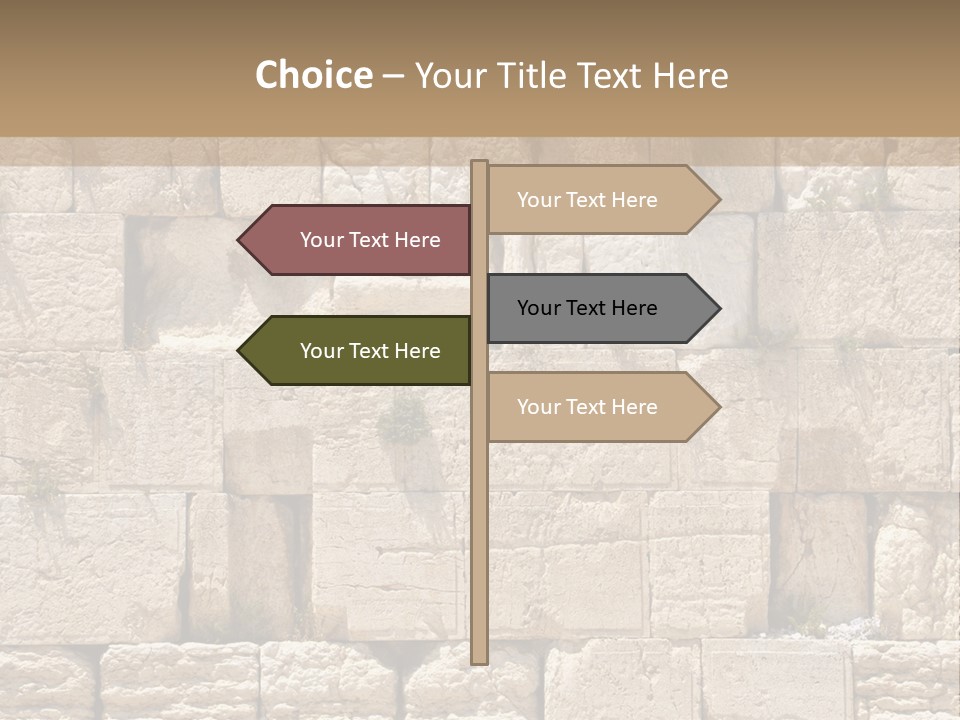 A Wall Of Stone Blocks With Plants Growing Out Of It PowerPoint Template