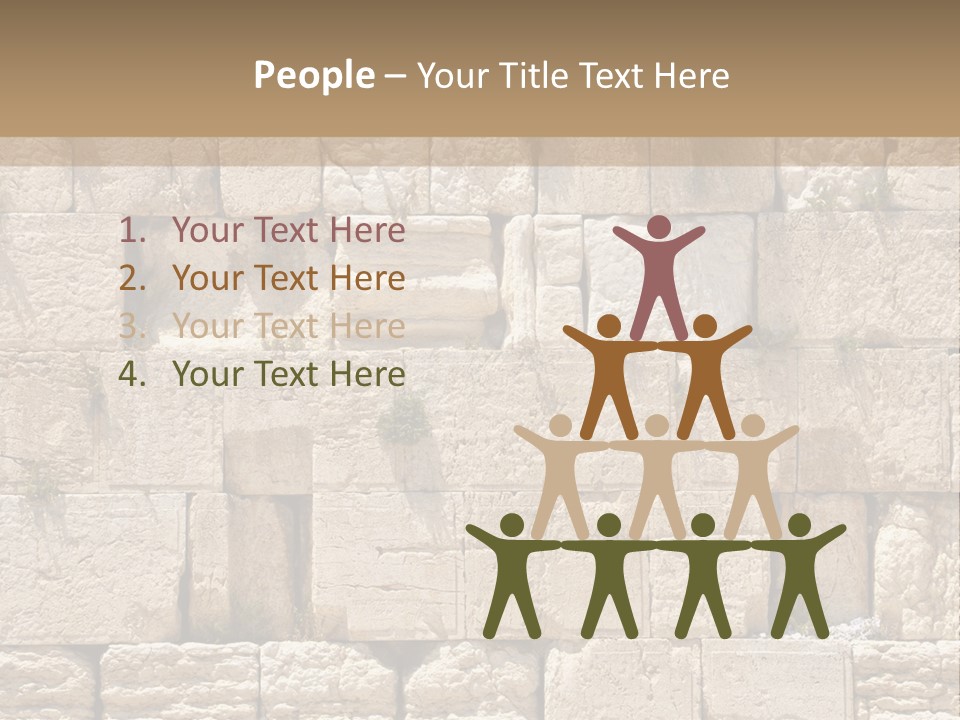 A Wall Of Stone Blocks With Plants Growing Out Of It PowerPoint Template