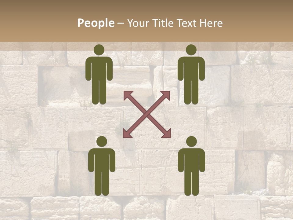 A Wall Of Stone Blocks With Plants Growing Out Of It PowerPoint Template