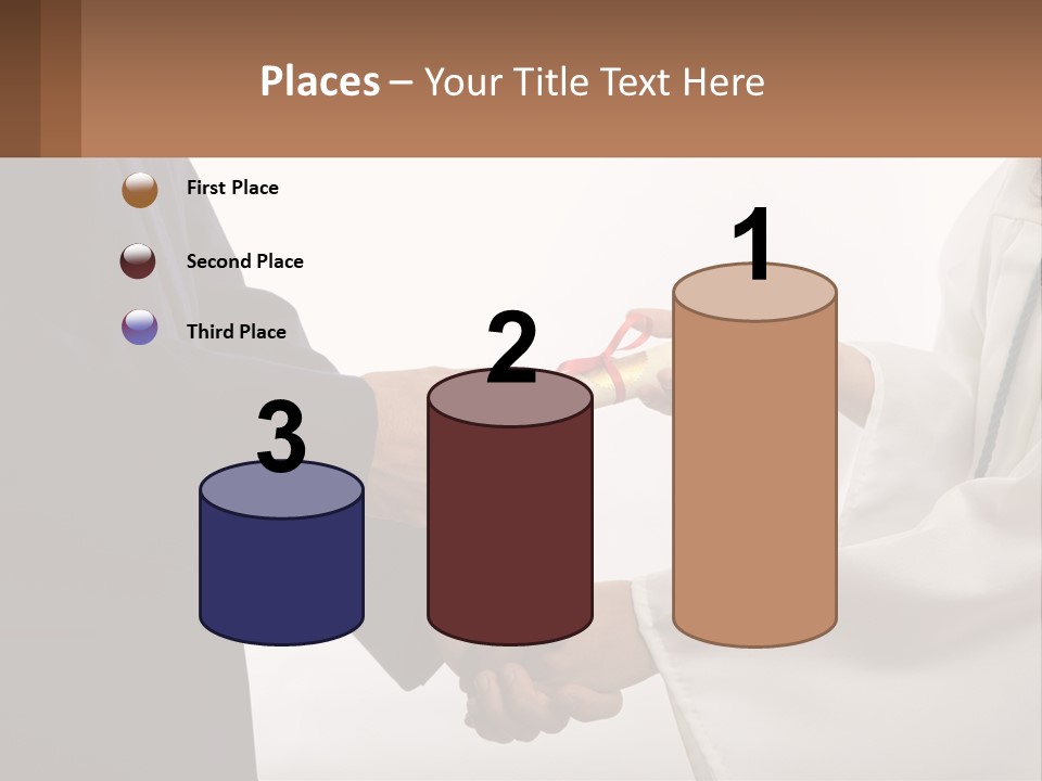 A Man And A Woman Exchanging A Diploma PowerPoint Template