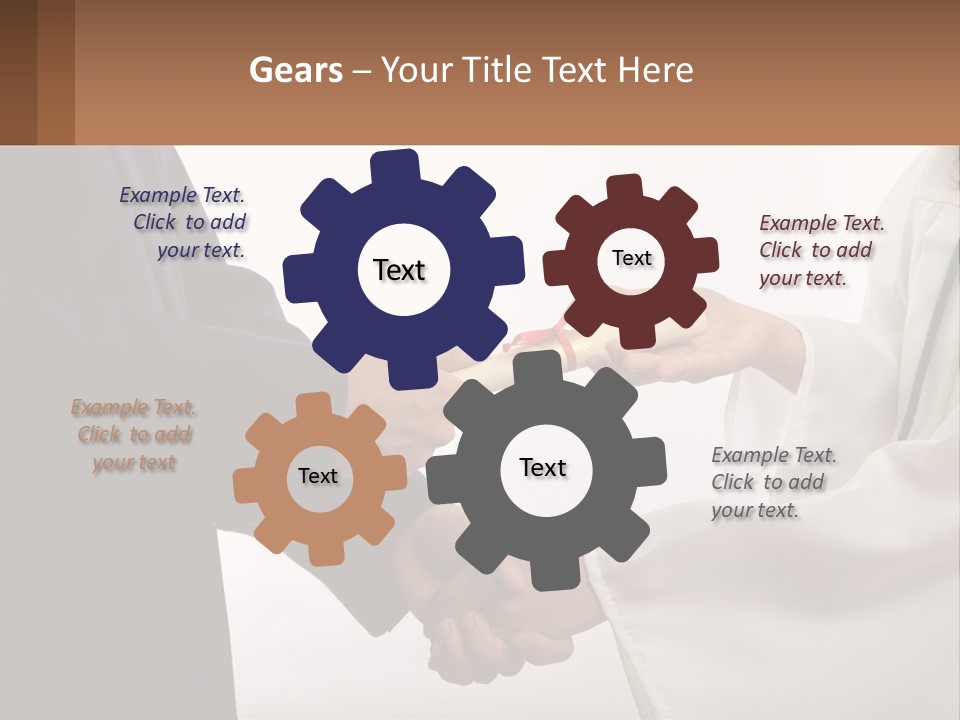 A Man And A Woman Exchanging A Diploma PowerPoint Template