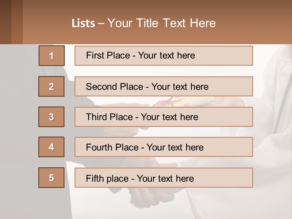 A Man And A Woman Exchanging A Diploma PowerPoint Template