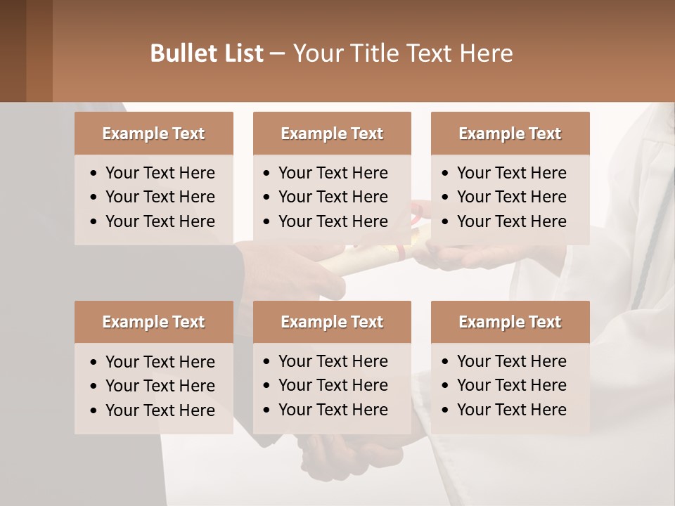 A Man And A Woman Exchanging A Diploma PowerPoint Template