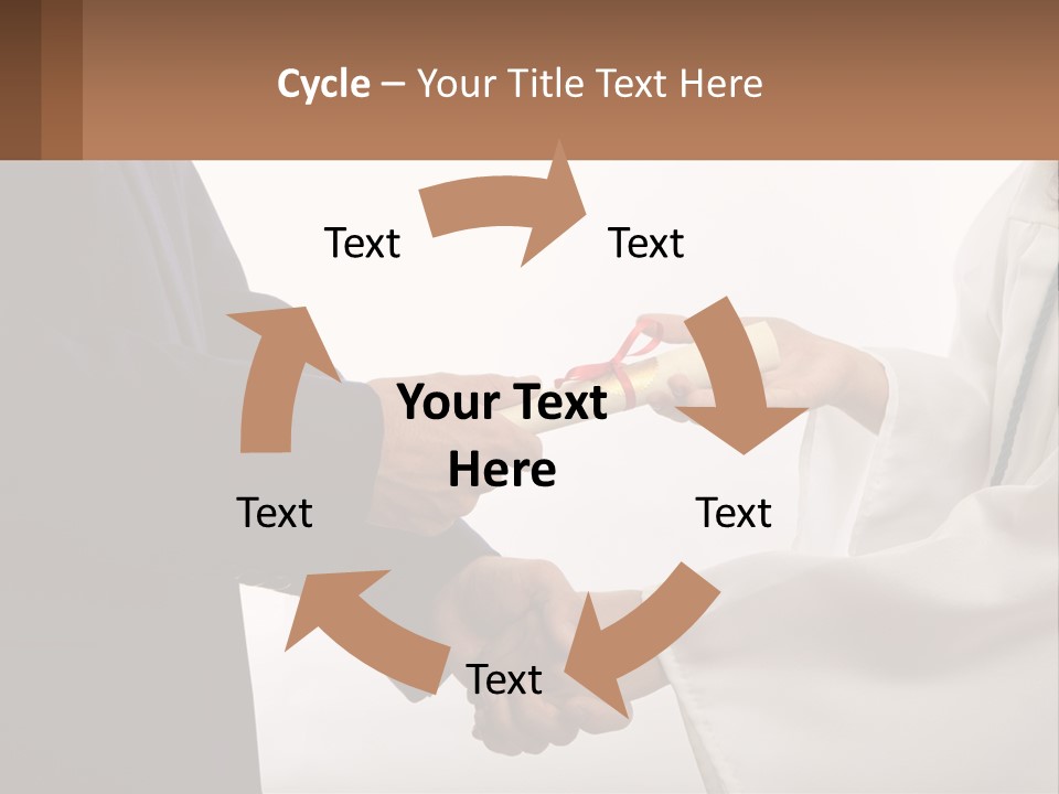 A Man And A Woman Exchanging A Diploma PowerPoint Template