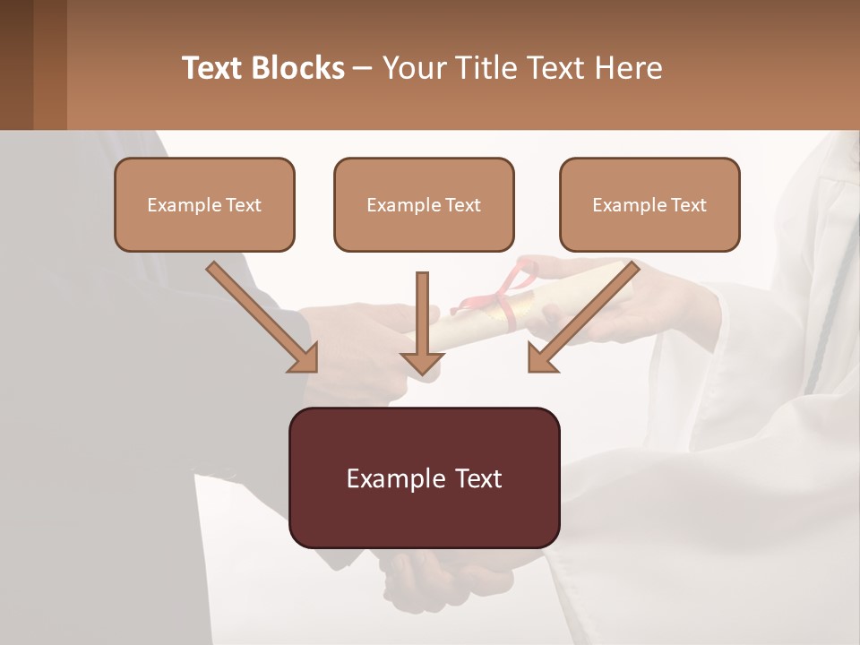 A Man And A Woman Exchanging A Diploma PowerPoint Template