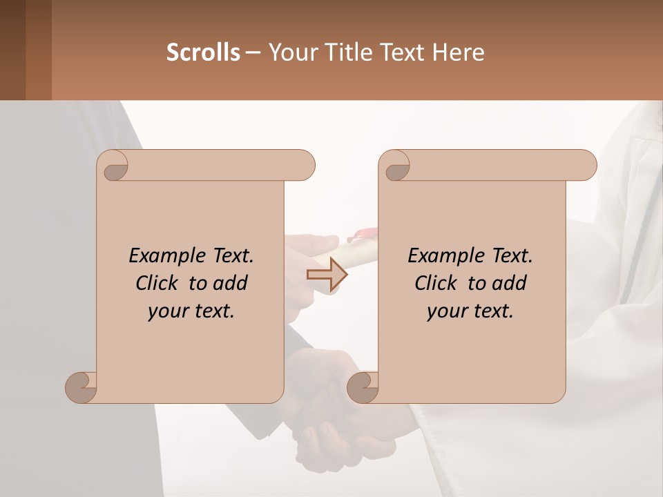 A Man And A Woman Exchanging A Diploma PowerPoint Template