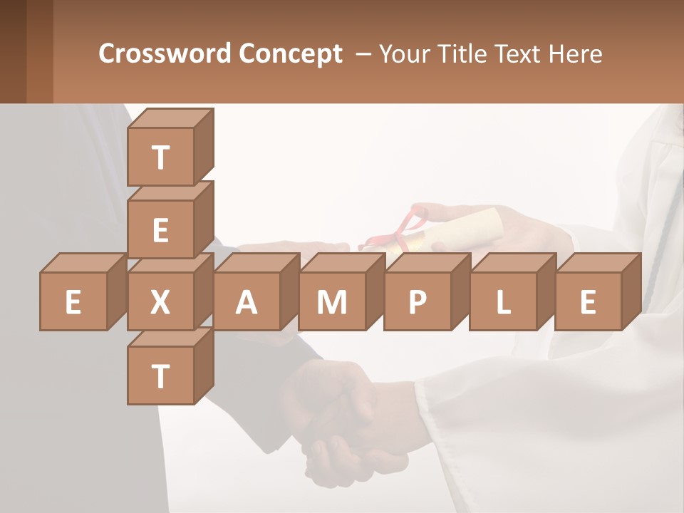 A Man And A Woman Exchanging A Diploma PowerPoint Template