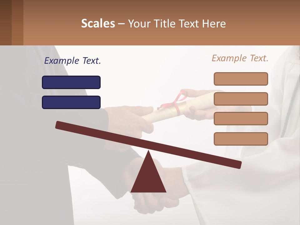 A Man And A Woman Exchanging A Diploma PowerPoint Template