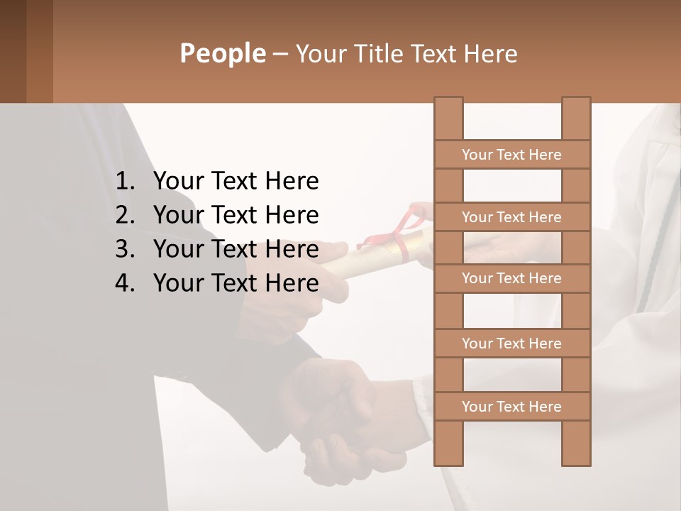 A Man And A Woman Exchanging A Diploma PowerPoint Template