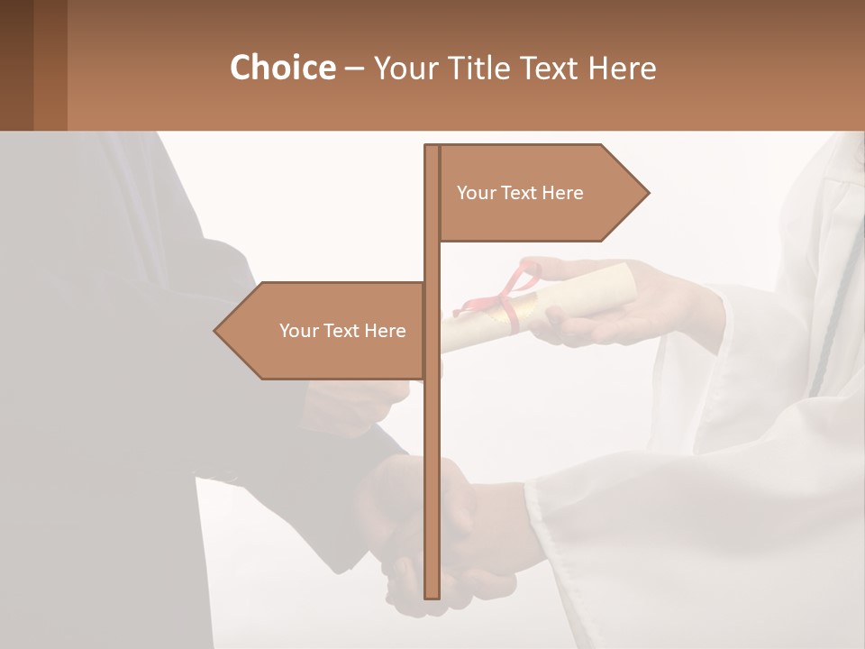 A Man And A Woman Exchanging A Diploma PowerPoint Template