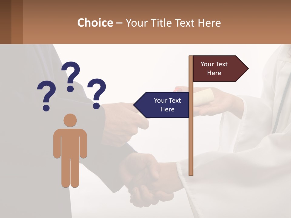 A Man And A Woman Exchanging A Diploma PowerPoint Template