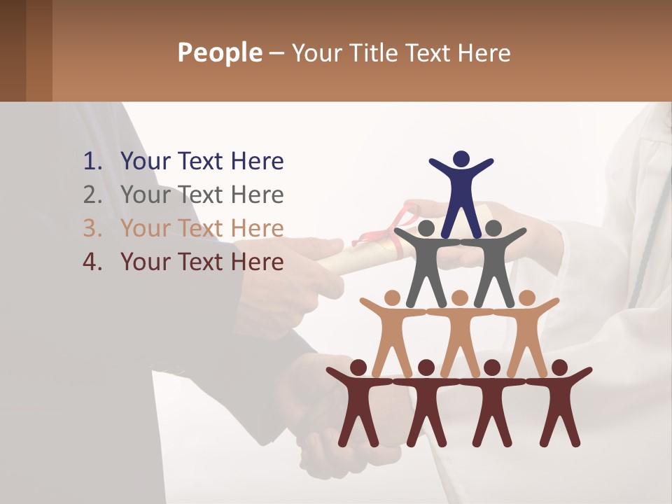 A Man And A Woman Exchanging A Diploma PowerPoint Template