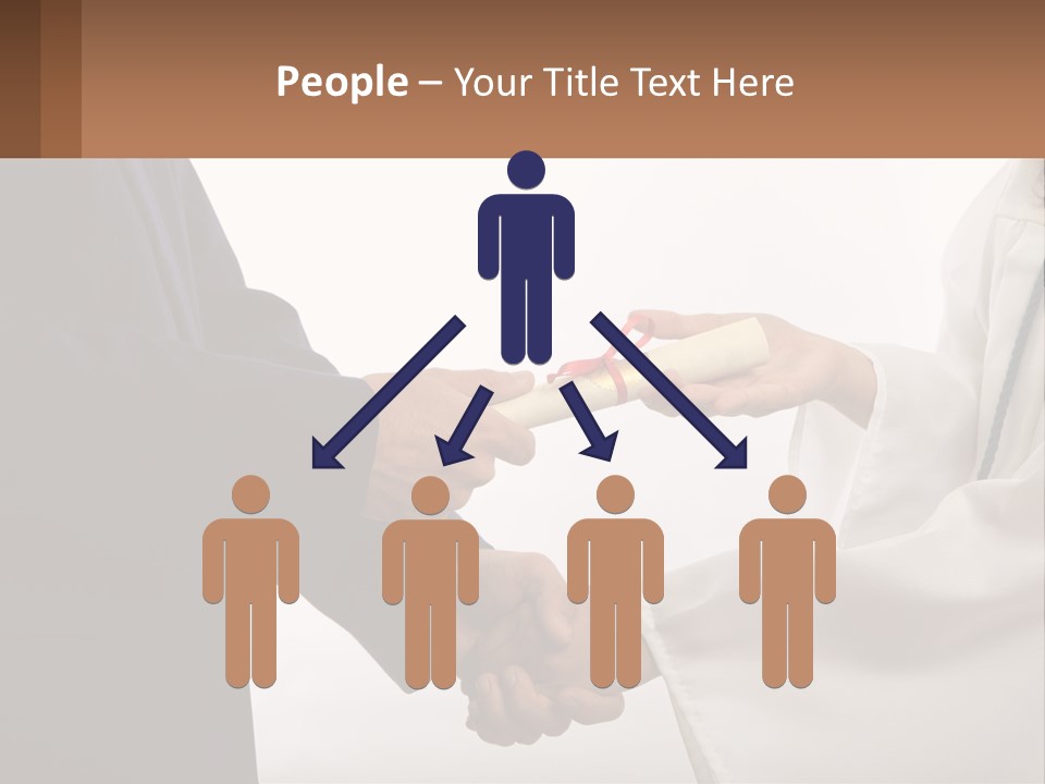 A Man And A Woman Exchanging A Diploma PowerPoint Template