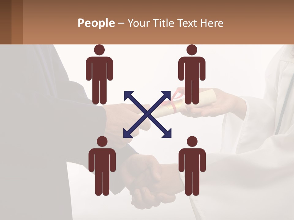 A Man And A Woman Exchanging A Diploma PowerPoint Template