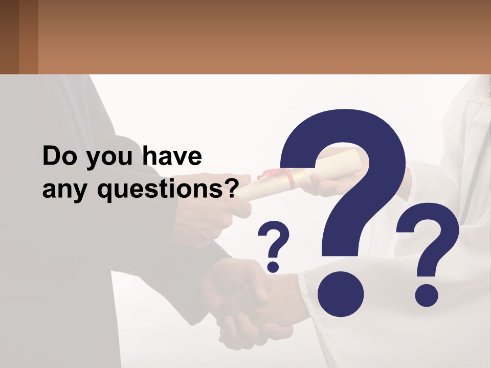 A Man And A Woman Exchanging A Diploma PowerPoint Template