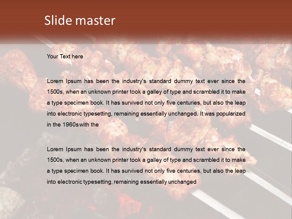 A Bunch Of Meat On A Grill With Tongs PowerPoint Template