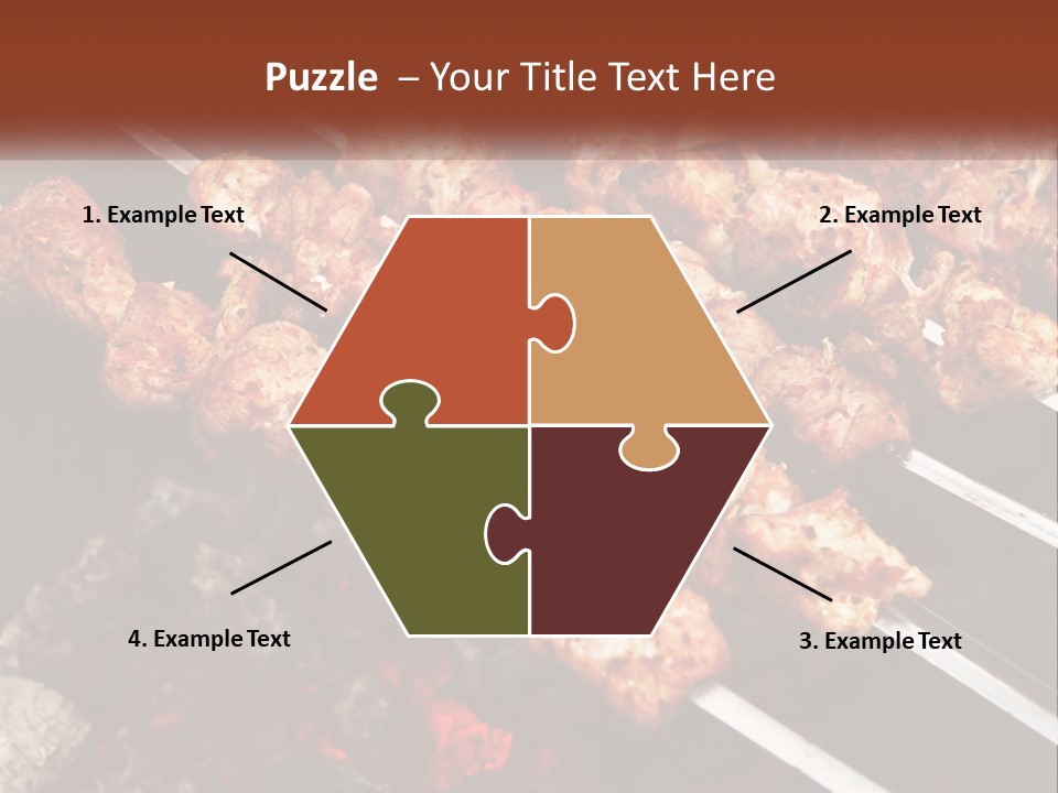 A Bunch Of Meat On A Grill With Tongs PowerPoint Template