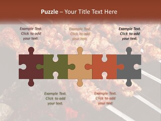 A Bunch Of Meat On A Grill With Tongs PowerPoint Template