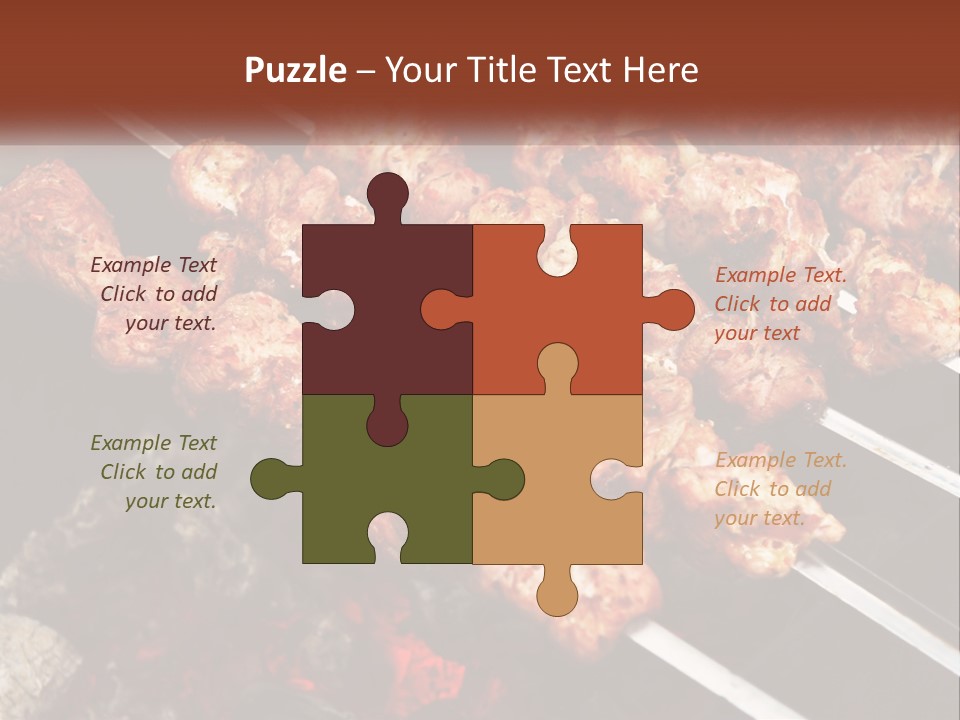 A Bunch Of Meat On A Grill With Tongs PowerPoint Template