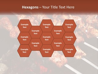 A Bunch Of Meat On A Grill With Tongs PowerPoint Template