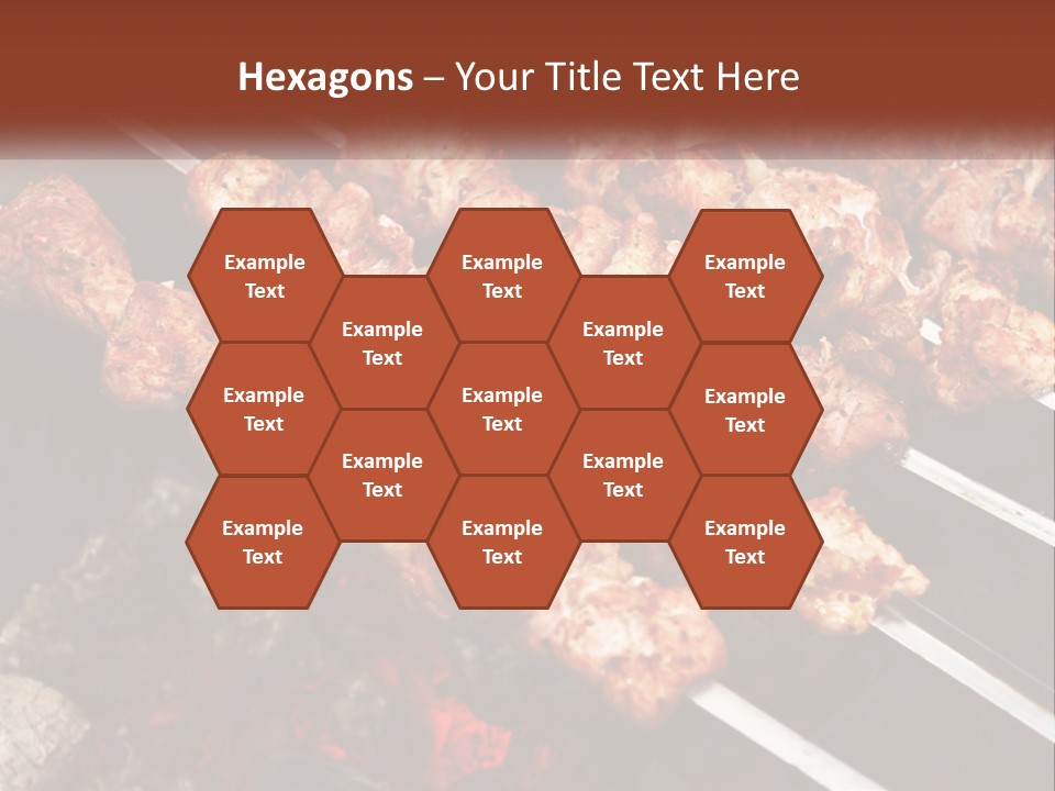 A Bunch Of Meat On A Grill With Tongs PowerPoint Template